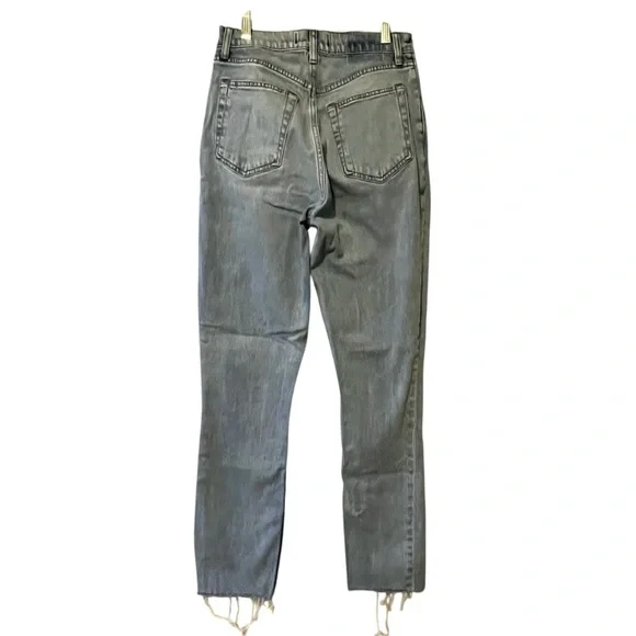 Abercrombie & Fitch 90s Slim Straight Ultra High Rise Curve Love 28/6XL Raw Hem - Picture 3 of 11